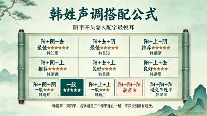 韩姓宝宝取名怎么好听不重名：声调搭配公式+谐音避雷+60个精选好名