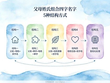 父母姓组合成四字名字有什么好建议？5种结构+60个双姓好名