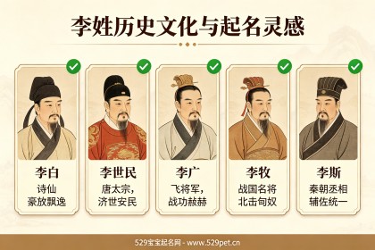 姓李的男孩子名字：60个英气好名+唐朝国姓文化(附五行表)