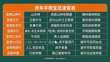 虎宝宝取名：寅虎宜用字 + 60个男女名与字根避雷