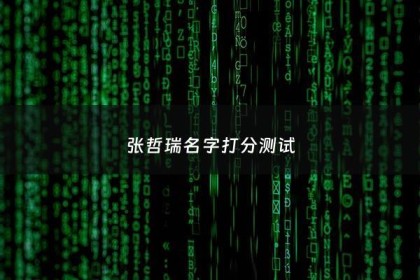 张哲瑞名字打分测试 - 张睿哲名字的寓意