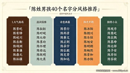 陈姓宝宝名字大全男孩：好听不重名 + 声调谐音避坑 + 40个精选好名