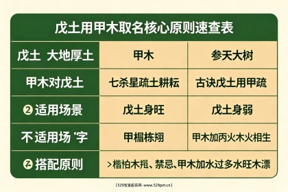 戊土如何用甲木取名男孩？戊土日主特征+甲木疏土原理+60个甲木好名