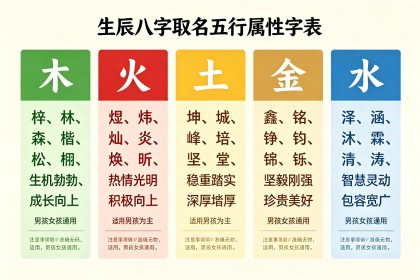 生辰八字取名：5步完整流程+喜用神判断+五行字表+60个好名与案例