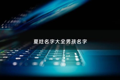 夏姓名字大全男孩名字 - 夏姓好听的男孩名