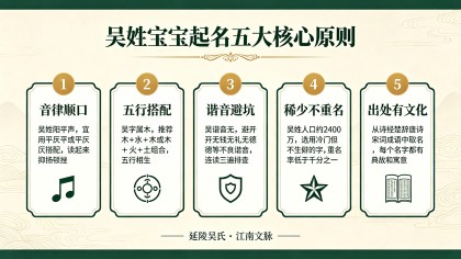 吴姓宝宝起名：215个好名+诗词出处+音律公式+避坑指南