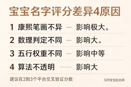 宝宝名字评分：不同平台打分差很多该信谁？4步看懂分数不踩坑