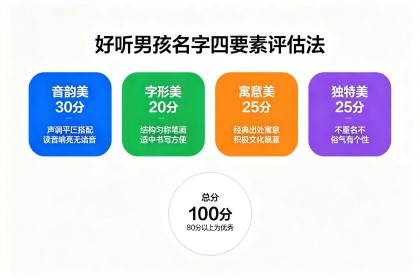 比较好听的男孩子名字：60个高分好名+四要素评估法+不重名避雷指南