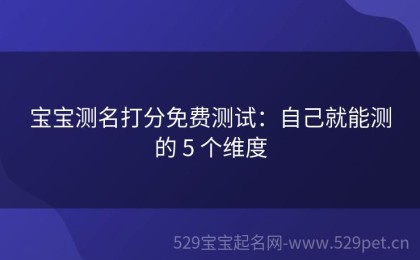 宝宝测名打分免费测试：自己就能测的 5 个维度