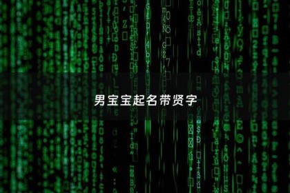 男宝宝起名带贤字 - 有贤字的男孩名字