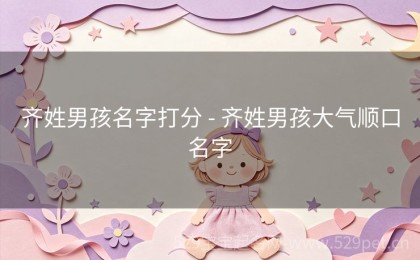 齐姓男孩名字打分 - 齐姓男孩大气顺口名字