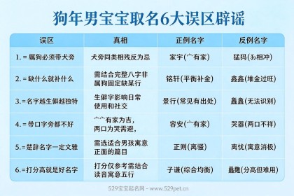 狗年男宝宝取名，宜用字根禁忌五行补缺声调搭配与名字推荐