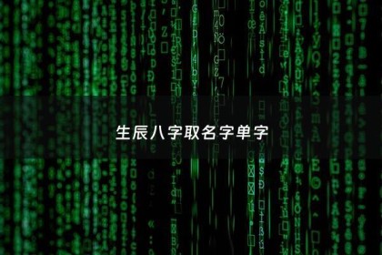 生辰八字取名字单字 - 生辰八字取名字单字大全