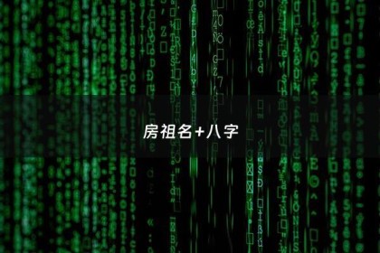 房祖名+八字 - 房祖名是什么意思