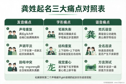 龚姓宝宝取名，发音谐音避坑与五行搭配68个精选好名