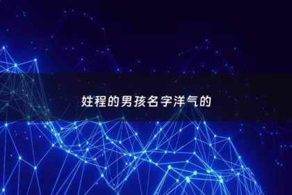 姓程的男孩名字洋气的 - 程姓男孩取名热门推荐