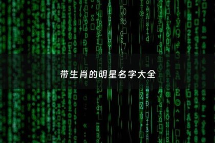 带生肖的明星名字大全 - 名字带生肖的人