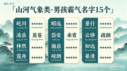男宝宝霸气名字大全：大气不俗有出处的男孩名40个精选（附避坑指南）