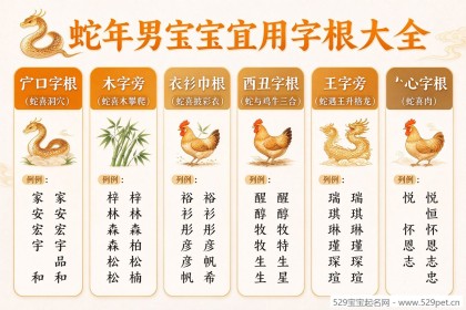 蛇年男宝宝名字，乙巳年宜用字根五行搭配与取名避坑方法全解