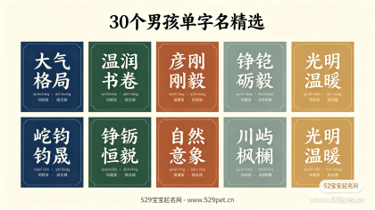 男宝宝名字单字 - 30个精选好名 + 选字三原则 + 2026马年宜用字