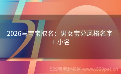 2026马宝宝取名：男女宝分风格名字 + 小名