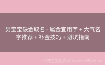 男宝宝缺金取名 - 属金宜用字 + 大气名字推荐 + 补金技巧 + 避坑指南