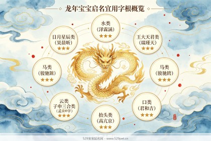 属龙的宝宝取什么名字最旺？8大宜用字根+60个旺名+六喜三忌