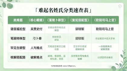 难起名的姓氏：4类难题破解+谐音避雷+60个高分好名推荐