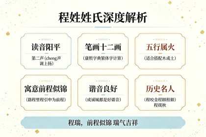程姓氏起名：60个好名+姓氏深度解析+古风名字与避坑指南