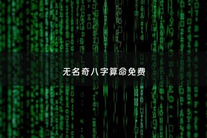 无名奇八字算命免费 - 无名八字结