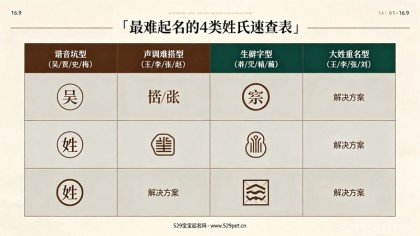 最难起名的姓氏盘点：4类难题+解决方案+60个好名推荐
