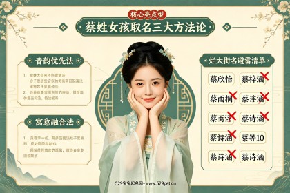 蔡姓女孩子取名字大全：60个文雅好名+音韵搭配+谐音避雷