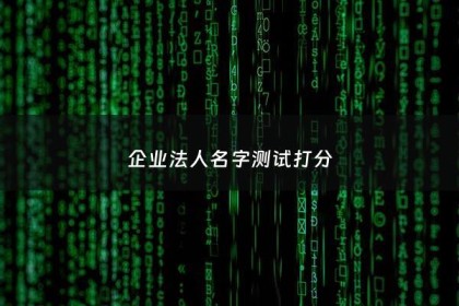 企业法人名字测试打分 - 公司取名与法人测算