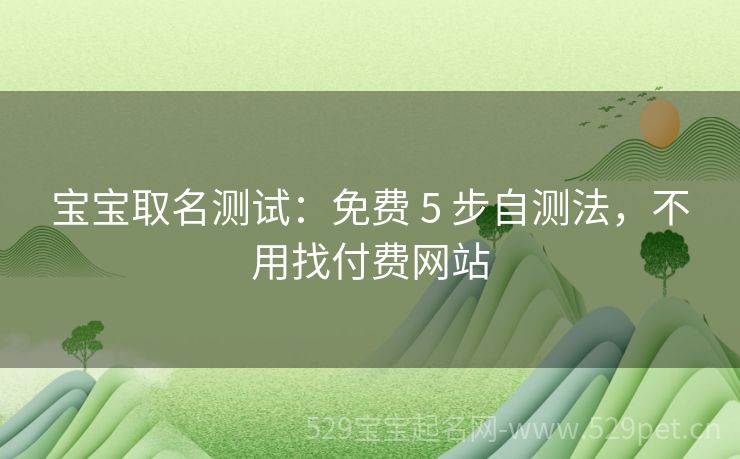宝宝取名测试:免费 5 步自测法,不用找付费网站