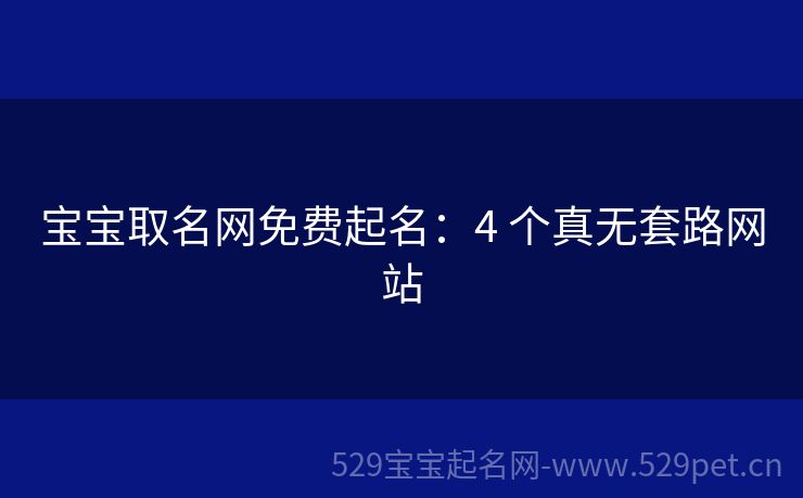 宝宝取名网免费起名:4 个真无套路网站