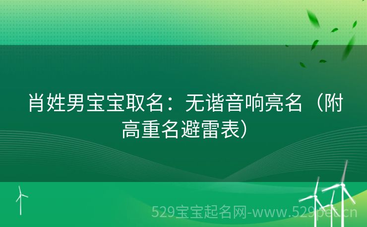 肖姓男宝宝取名:无谐音响亮名(附高重名避雷表)