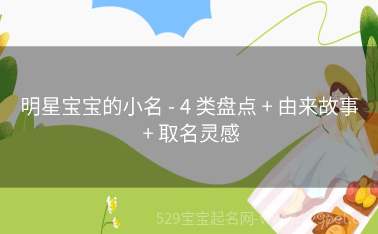 明星宝宝的小名 - 4 类盘点 + 由来故事 + 取名灵感