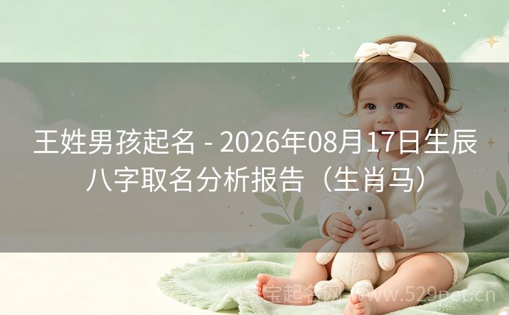 王姓男孩起名 - 2026年08月17日生辰八字取名分析报告(生肖马)