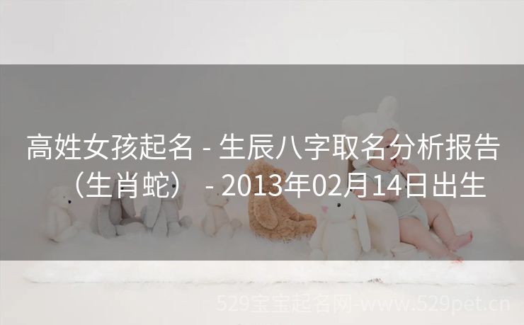 高姓女孩起名 - 生辰八字取名分析报告(生肖蛇) - 2013年02月14日出生
