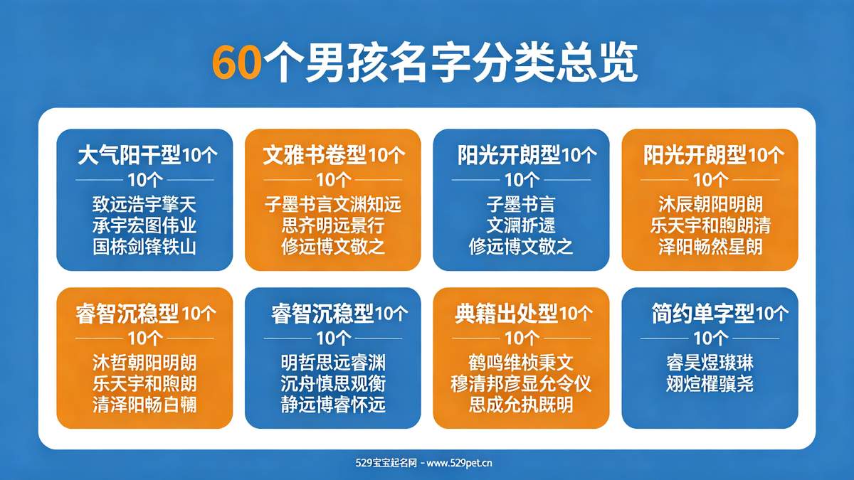 60个男孩名字分类总览