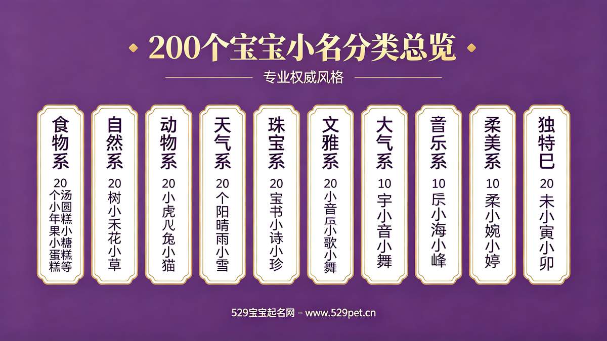200个宝宝小名分类总览