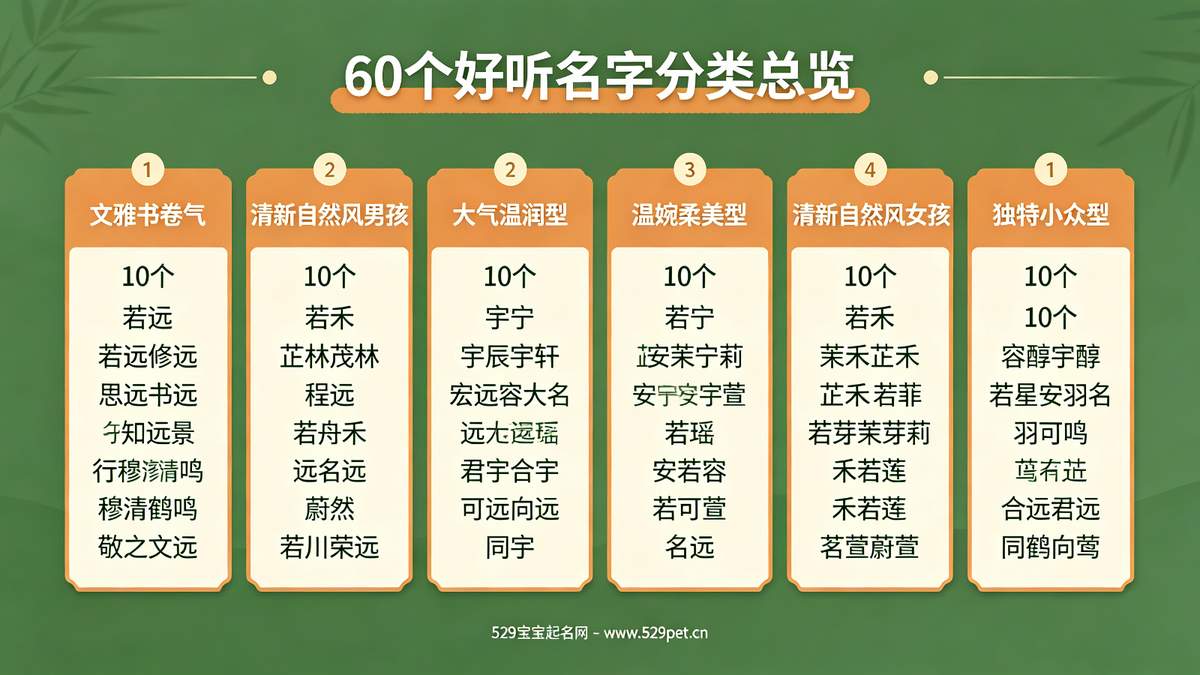 60个好听名字分类总览