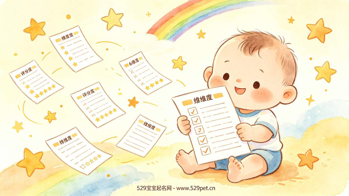 名字打分手绘插画