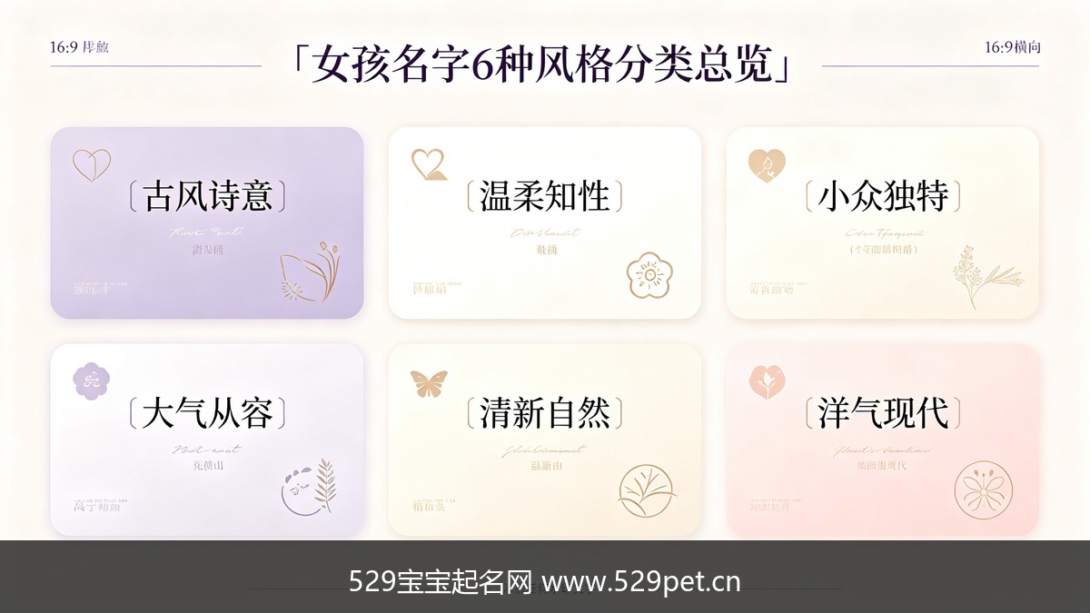 女孩名字6种风格分类总览:古风诗意温柔知性小众独特