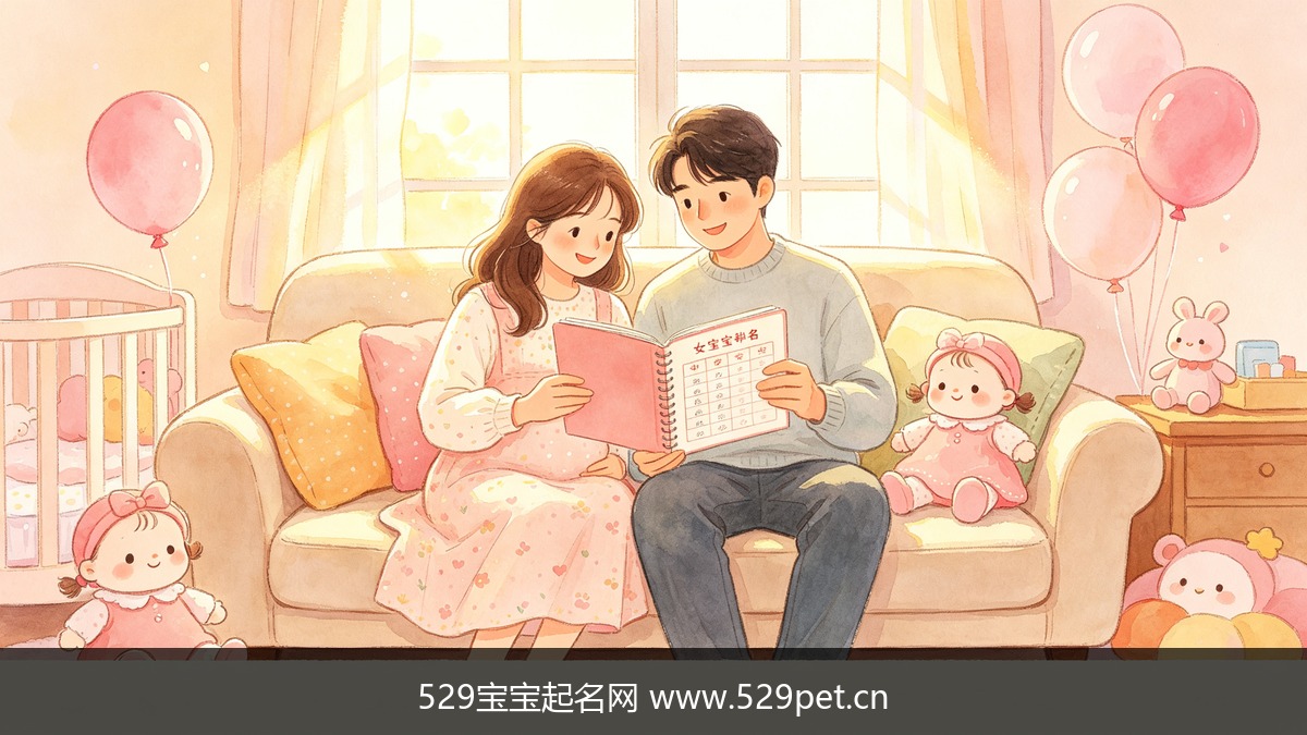 温馨可爱的女宝宝取名场景:父母为小公主挑选名字