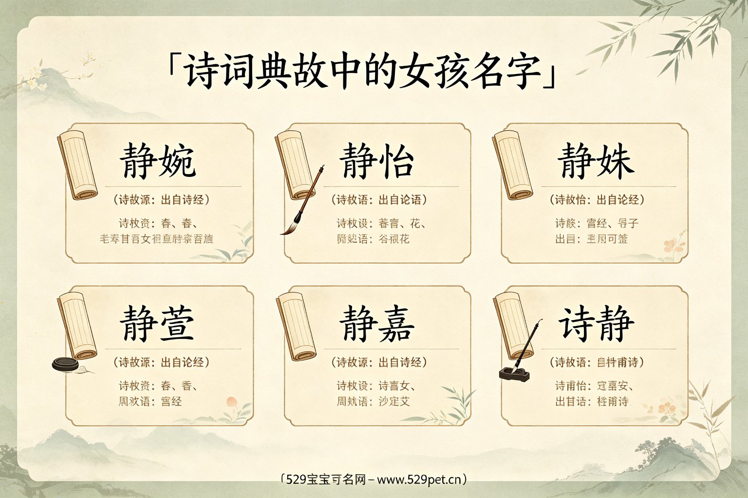 诗词典故中的女孩名字