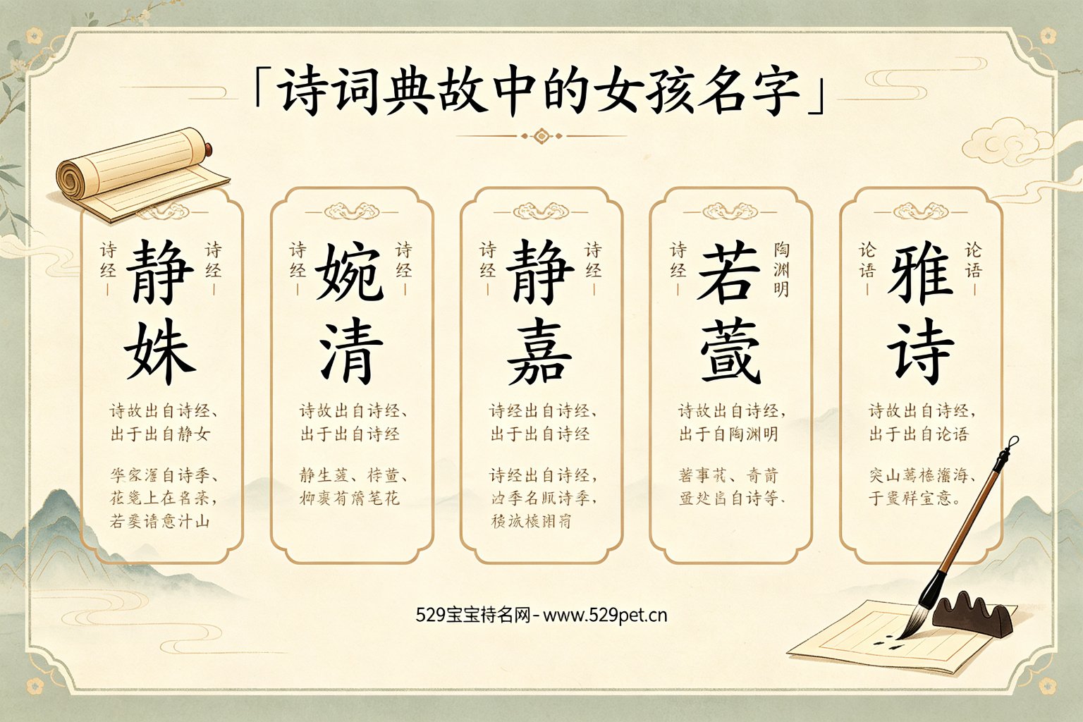 诗词典故中的女孩名字