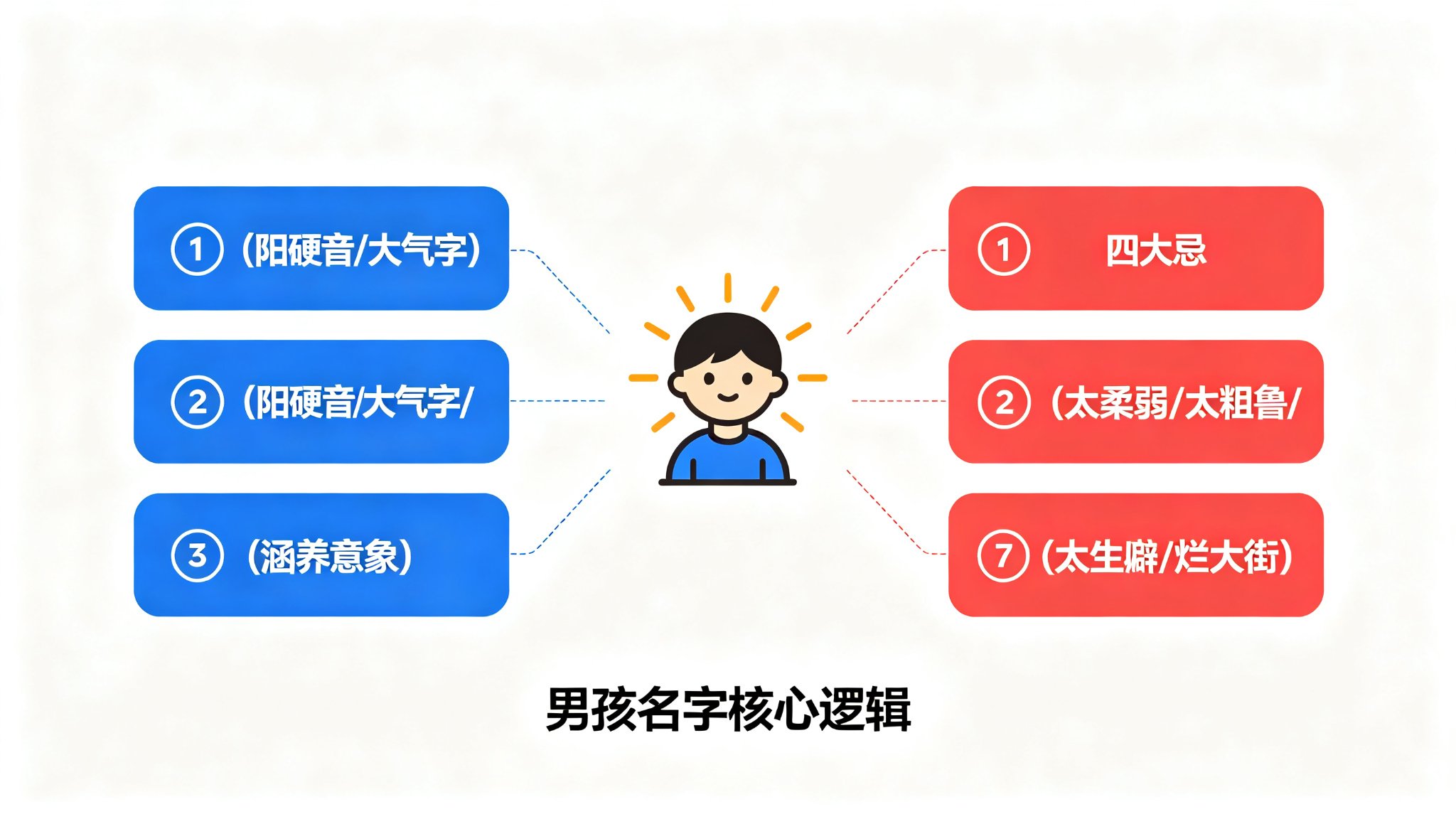 男孩宝宝名字核心逻辑:阳刚音+大气字+涵养意象三层关系