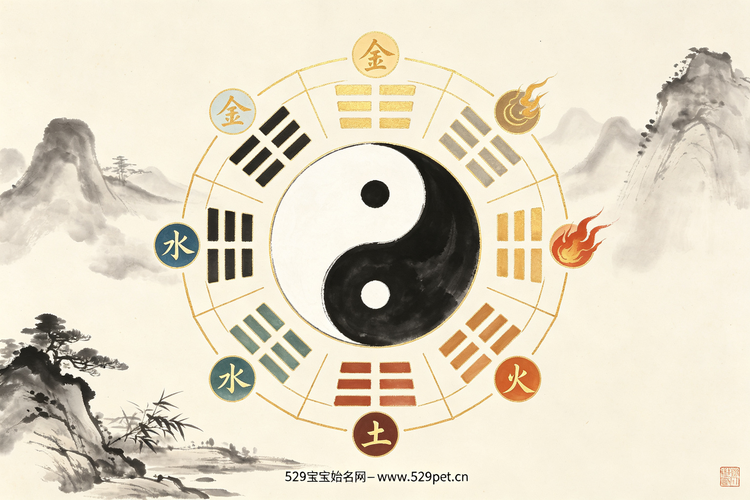 五行相生相克太极图