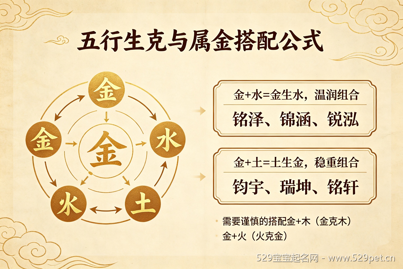 五行生克与属金搭配公式